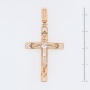 Крестик из комбинированного золота 585 пробы c 4 бриллиантами Л73008470 фото 2