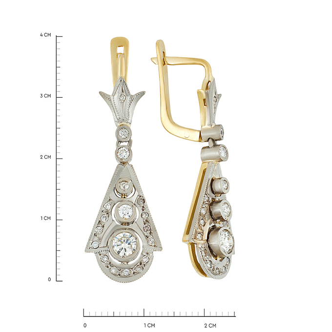 Серьги из золота 750 пробы c бриллиантами