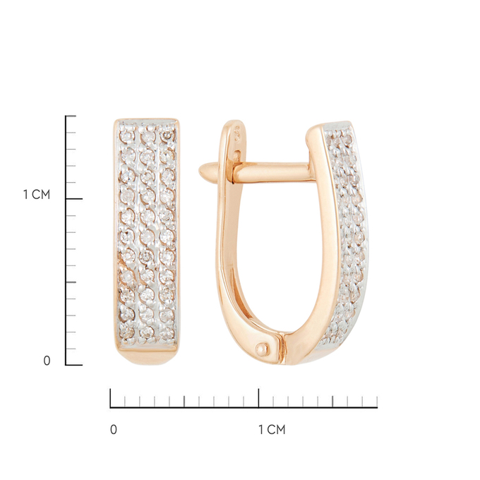 Серьги из золота 585 пробы c бриллиантами, К 0000 2999 за 34400