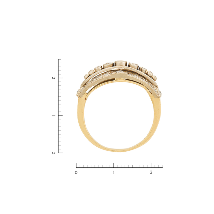 Кольцо из комбинированного золота 750 пробы c 37 бриллиантами, Л 1207 9787 за 91920