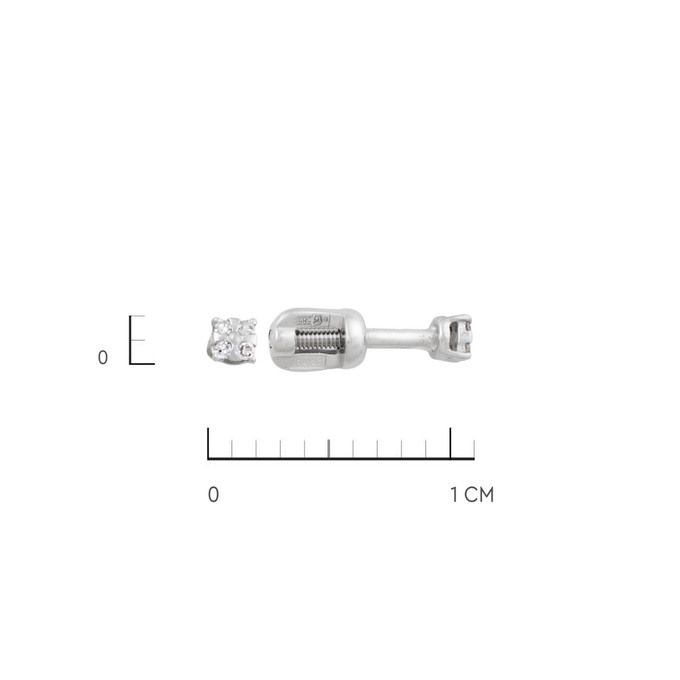 Серьги из золота 585 пробы с бриллиантами, Л 0910 6912 за 9500