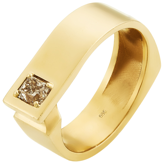Кольцо из желтого золота 585 пробы c 1 бриллиантом, Л18103080 за 119900