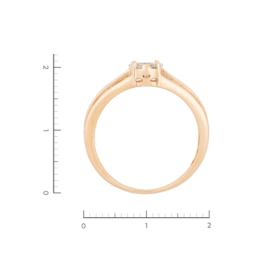 Кольцо из комбинированного золота 585 пробы c 27 бриллиантами, Л19112189 за 20930