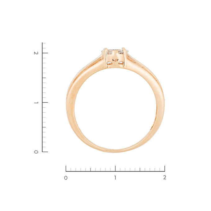 Кольцо из комбинированного золота 585 пробы c 27 бриллиантами, Л 1911 2189 за 17940