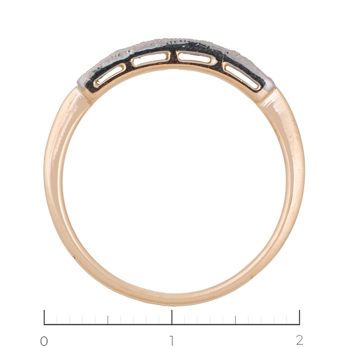 Кольцо из комбинированного золота 585 пробы c 5 бриллиантами, Л 3705 9695 за 16730