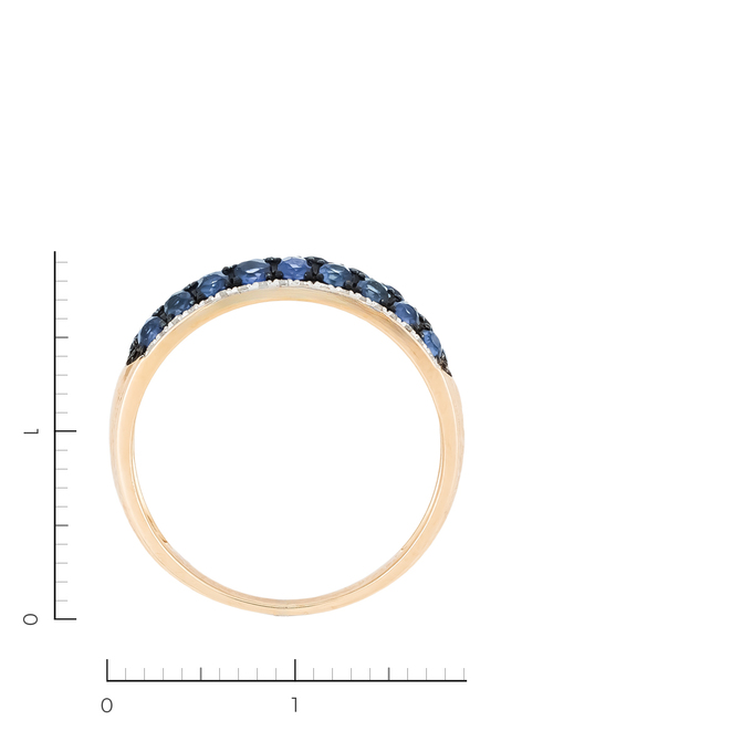 Кольцо из золота 585 пробы c 36 бриллиантами и 19 сапфирами, Л 2810 4087 за 28400