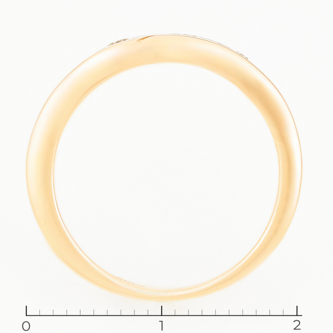 Кольцо из комбинированного золота 585 пробы c 5 бриллиантами