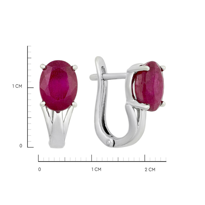 Серьги из золота 585 пробы с облагороженными рубинами, Ц О007 4044 за 38000