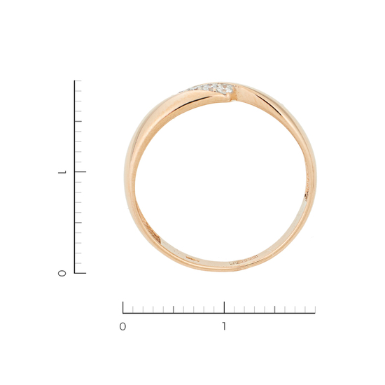 Кольцо из красного золота 585 пробы c 5 бриллиантами, Л48070010 за 16730