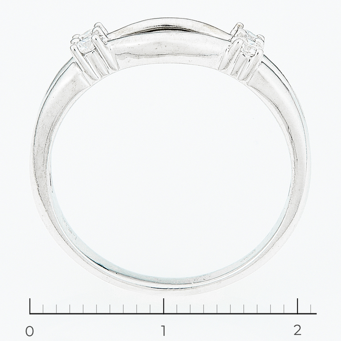 Кольцо из белого золота 585 пробы c 4 бриллиантами