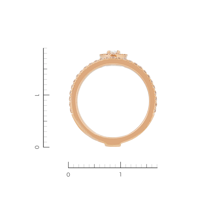 Кольцо из розового золота 750 пробы c 70 бриллиантами, Л 2809 4106 за 235000