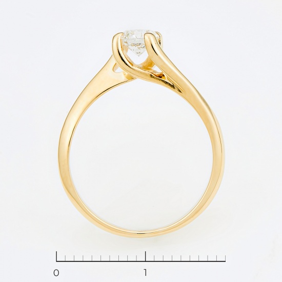 Кольцо из желтого золота 585 пробы c 1 бриллиантом, Л43051574 за 95500