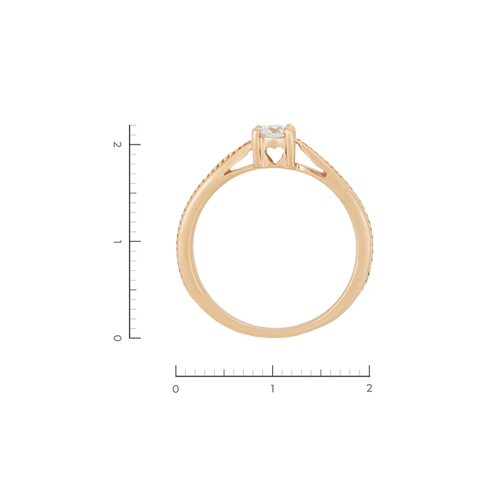 Кольцо из золота 585 пробы c 1 бриллиантом, Л 6201 6783 за 41200