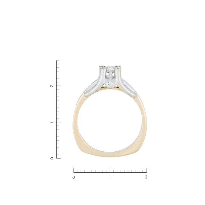 Кольцо из золота 585 пробы c 19 бриллиантами, Л 4709 5624 за 75360