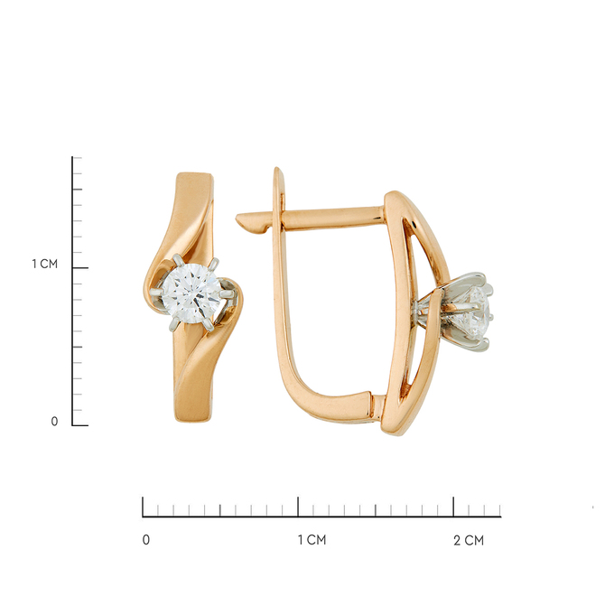 Серьги из золота 585 пробы c бриллиантами, Л 6301 7506 за 89200
