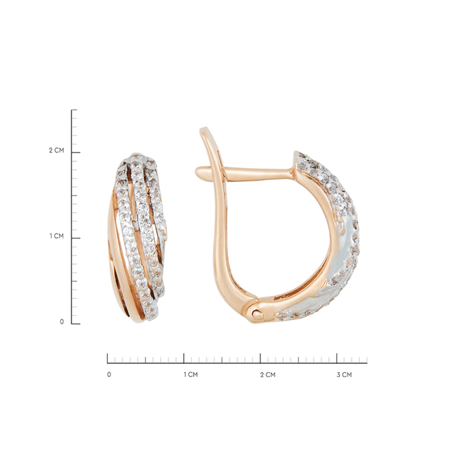 Серьги из золота 585 пробы c фианитами, Л 4608 9570 за 28400
