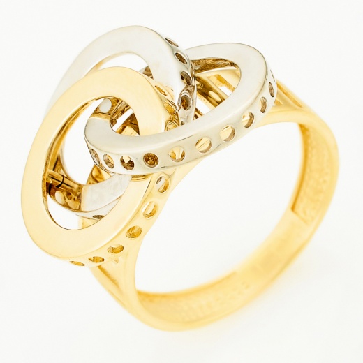 Кольцо из комбинированного золота 585 пробы Л48041055 фото 1