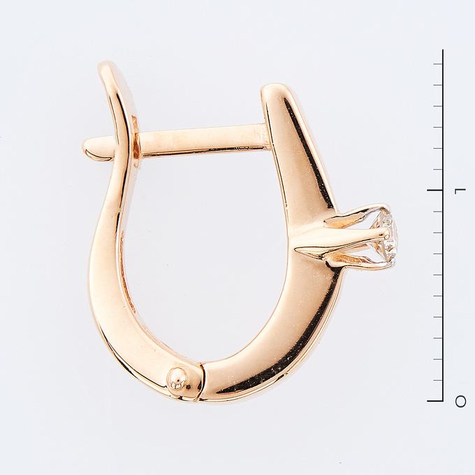 Серьги из золота 585 пробы c 2 бриллиантами