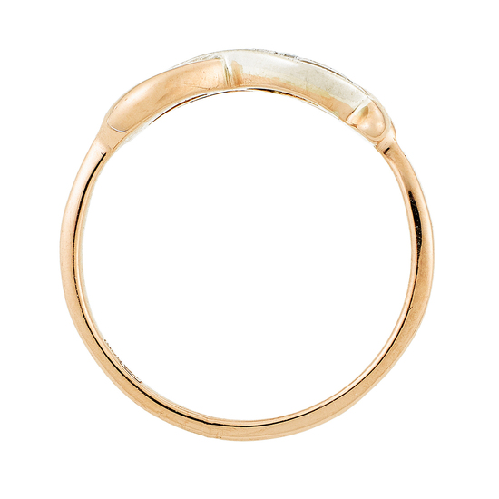 Кольцо из комбинированного золота 585 пробы c 3 бриллиантами, Л06159339 за 13800