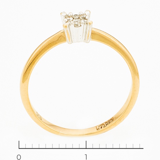 Кольцо из комбинированного золота 585 пробы c 7 бриллиантами, Л19107507 за 7740