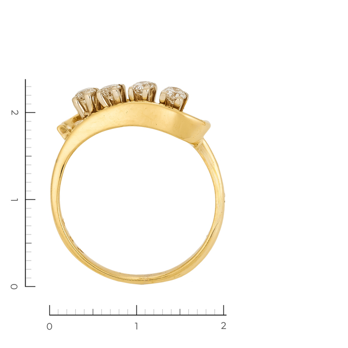 Кольцо из золота 750 пробы c 4 бриллиантами, Л 2315 7803 за 79500