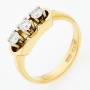 Кольцо из комбинированного золота 750 пробы c 3 бриллиантами Л16135084 фото 1