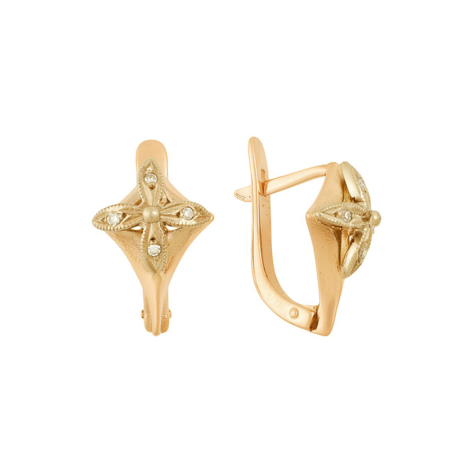 Серьги из золота 585 пробы c бриллиантами, Л 3911 5783 за 52000