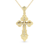 Крестик из желтого золота 750 пробы c 15 бриллиантами