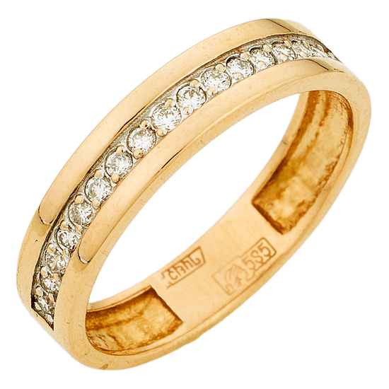 Кольцо из красного золота 585 пробы c 17 бриллиантами, Л75015063 за 9675