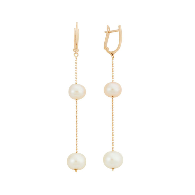 Серьги из золота 585 пробы с культивированным жемчугом, Ц О007 5030 за 39000