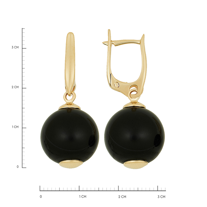 Серьги из золота 585 пробы c ониксами, Л 2811 0752 за 104000