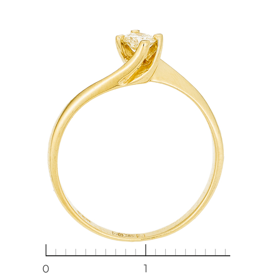 Кольцо из желтого золота 585 пробы c 1 бриллиантом, Л48068296 за 18320