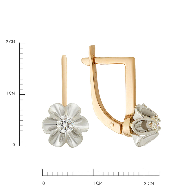 Серьги из золота 585 пробы c бриллиантами, Ц О007 1836 за 70320