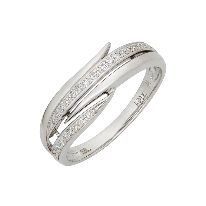 Кольцо из золота 585 пробы c бриллиантами