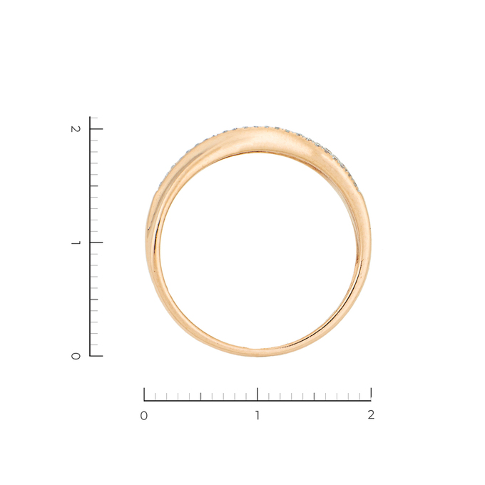 Кольцо из красного золота 585 пробы c 54 бриллиантами, Л 4507 2953 за 21200