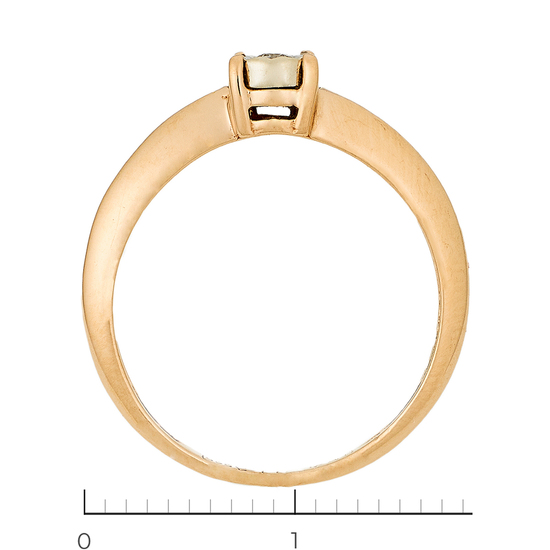 Кольцо из комбинированного золота 585 пробы c 1 бриллиантом, Л12070571 за 9540