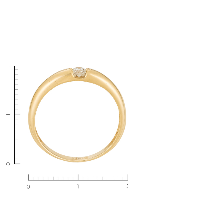 Кольцо из желтого золота 585 пробы c 1 бриллиантом, Л 6201 6441 за 19530