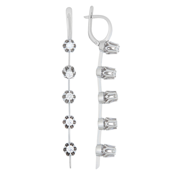 Серьги из золота 750 пробы c бриллиантами, Л 4507 8912 за 151200