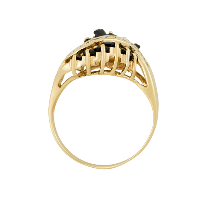 Кольцо из золота 585 пробы c сапфирами и бриллиантами, Л 2415 3883 за 49200