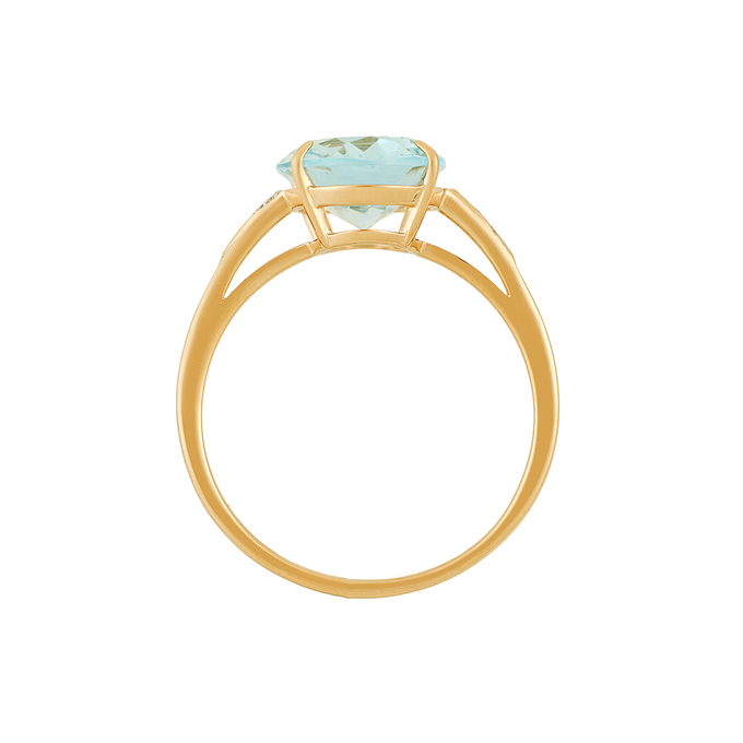 Кольцо из золота 585 пробы c топазом и бриллиантами, Л 1208 5261 за 33600