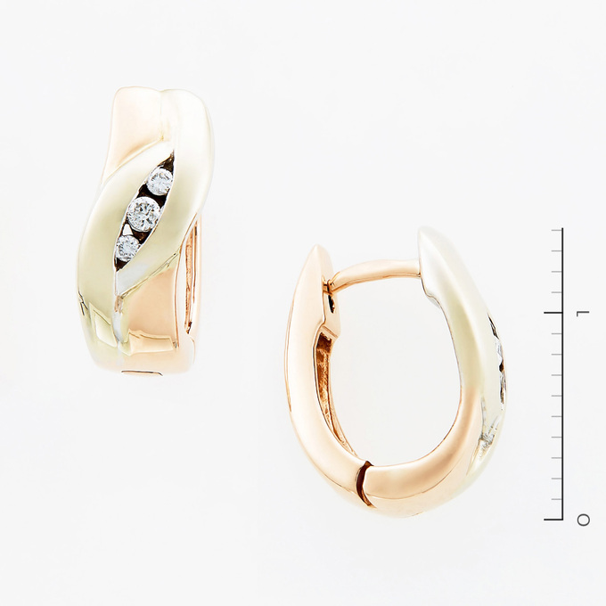 Серьги из золота 585 пробы c 6 бриллиантами