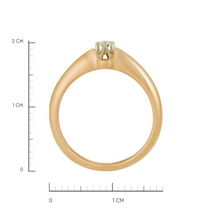Кольцо из золота 585 пробы c бриллиантом, Л 3014 7534 за 27920