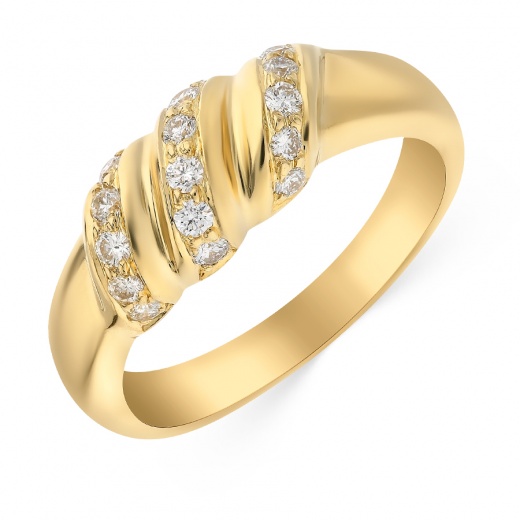 Кольцо из желтого золота 750 пробы c 18 бриллиантами Л25021088 фото 1