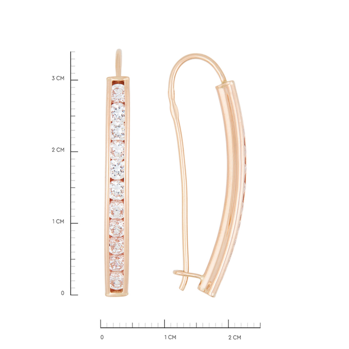 Серьги из золота 585 пробы c фианитами, Л 2508 0462 за 23760