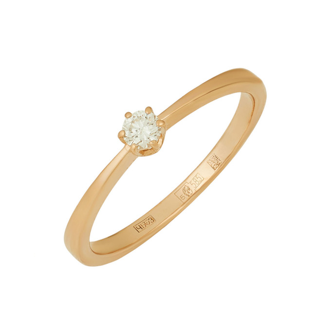 Кольцо из золота 585 пробы c бриллиантом