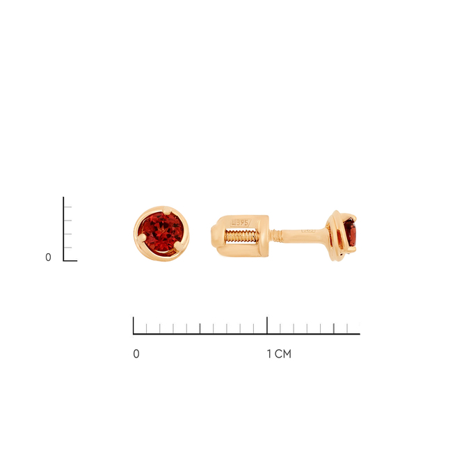 Серьги из золота 585 пробы с гранатами, Л 3209 3526 за 11300