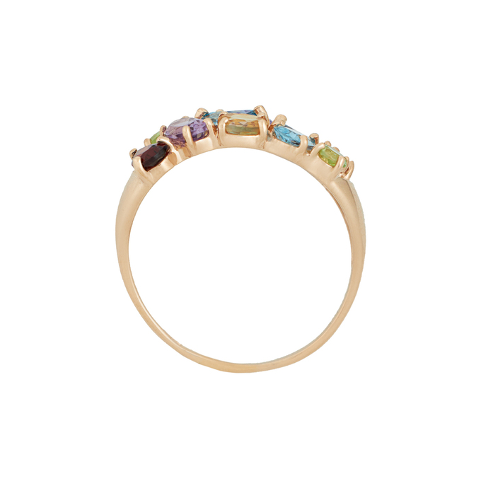 Кольцо из золота 585 пробы c топазами, аметистами, гранатами, цитринами и хризолитами, Л 7102 2964 за 20960