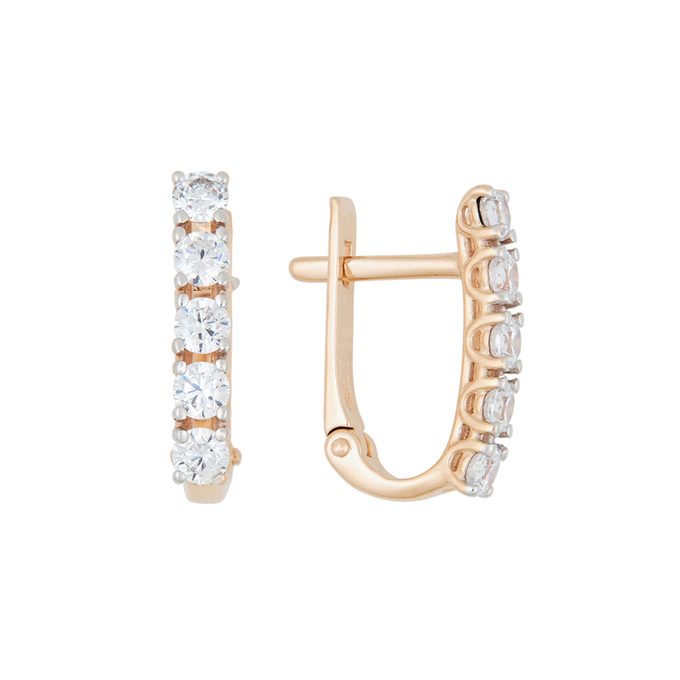 Серьги из золота 585 пробы c фианитами, Л 7502 3704 за 14720