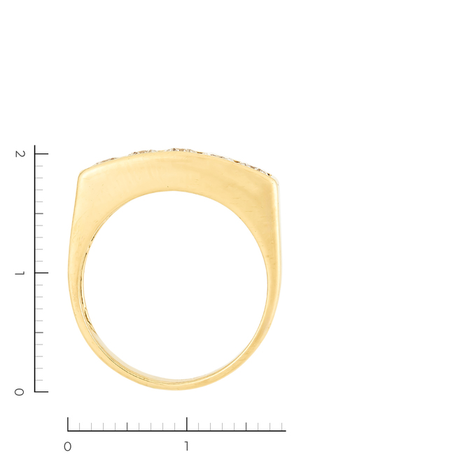 Кольцо из желтого золота 750 пробы c 5 бриллиантами