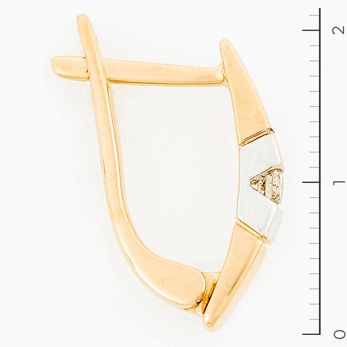 Серьги из золота 585 пробы c 2 бриллиантами